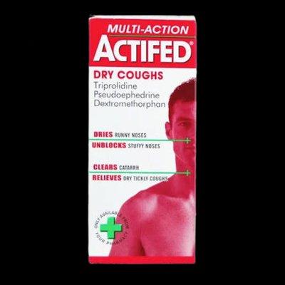 Actifed Dry Coughs Multi-Action Linctus 100ml for dry cough relief and respiratory wellness support in Nigeria pharmacy
