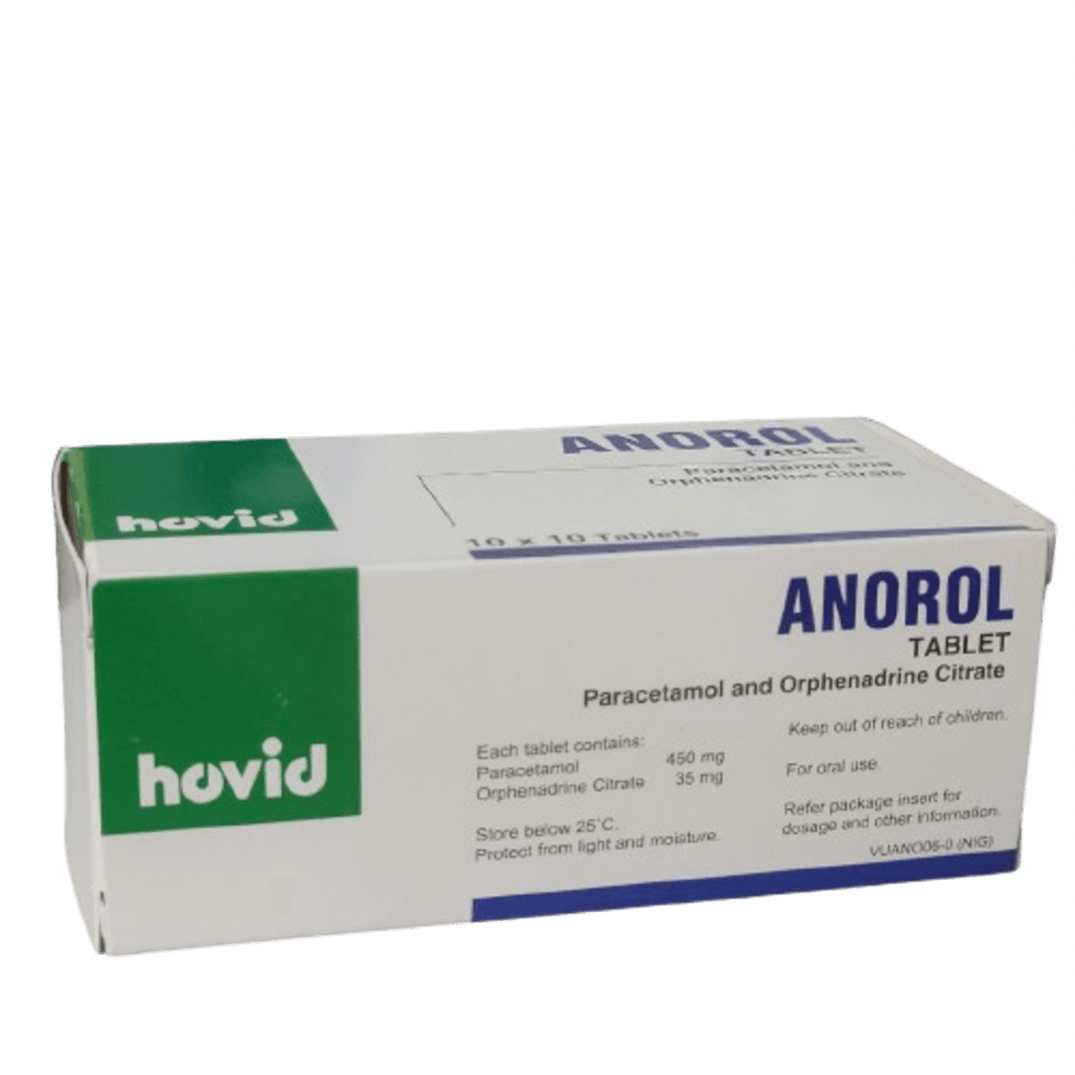 Anorol Per Sachet 450mg 35mg for pain relief and fever support in Nigeria pharmacy