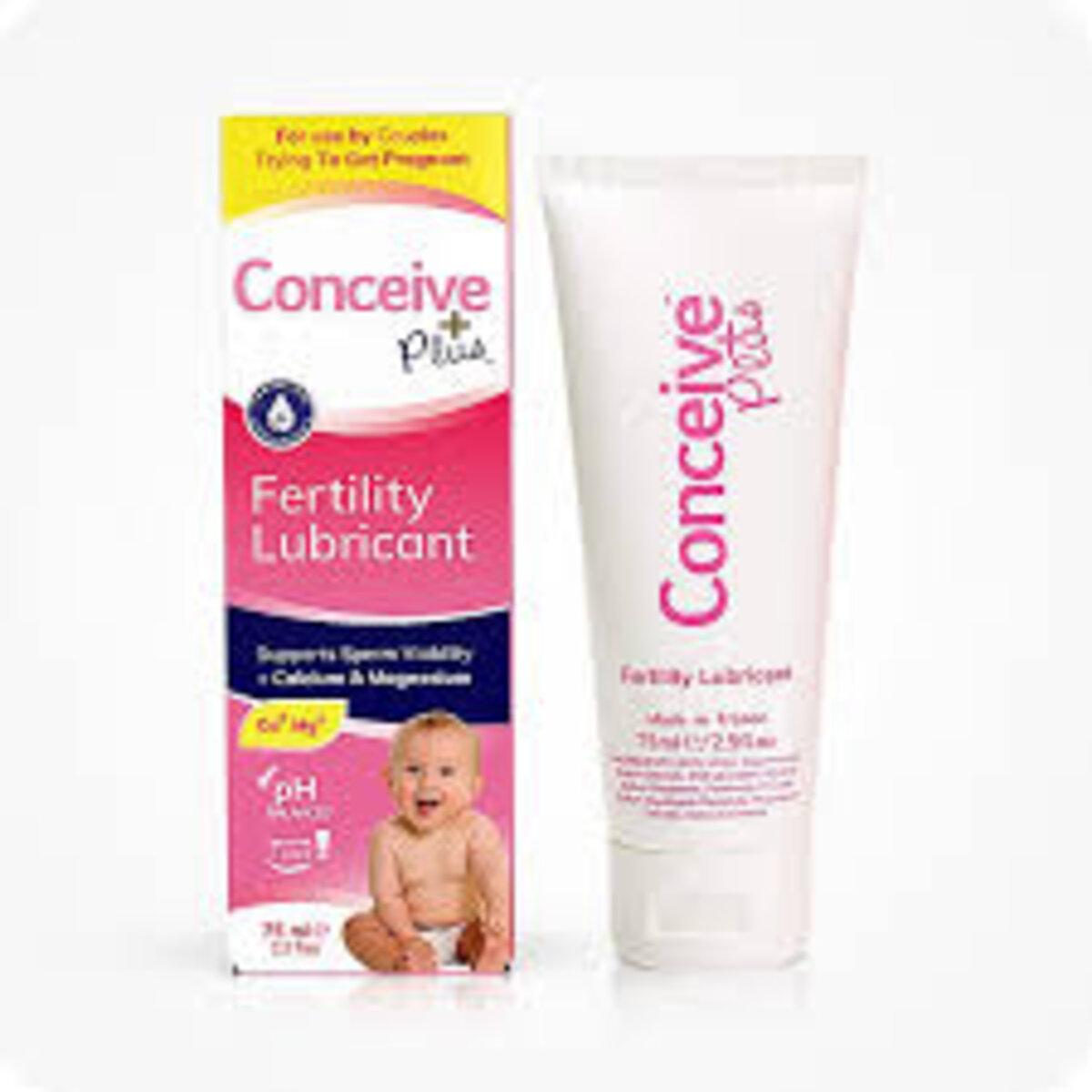 Conceive Plus Fertility Lubricant 75ml tube – pH balanced, sperm-friendly lubricant designed to support natural conception for couples trying to conceive
